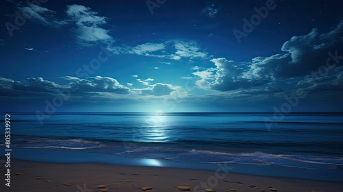 waters blue sky night