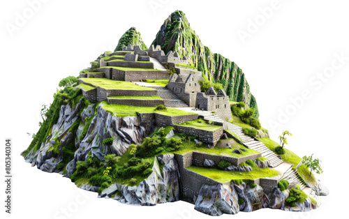 Travel Machu Picchu isolated on Transparent background.