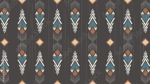 Geometric ethnic ikat texture  design. textile fashion pattern line ikat seamless pattern and batik fabric texture asian background wallpaper geometry indian. Ethnic abstract ikat art .
