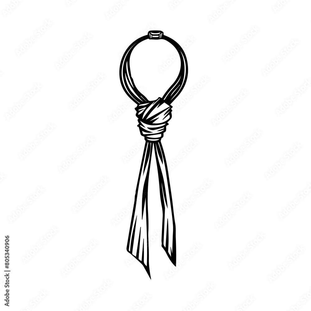 Monochrome vector of intricate cowboy necktie, symbolizing western style. Monochrome vector of intricate cowboy necktie, symbolizing western style.