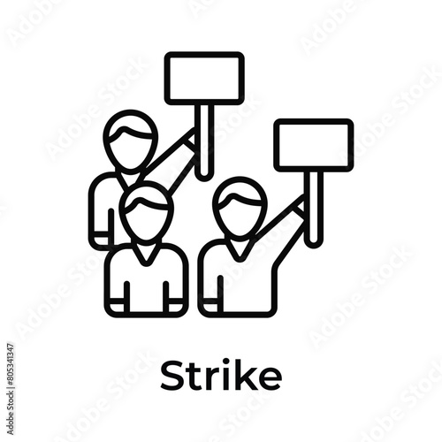 People holding placards showing concept icon of strike, demonstration vector