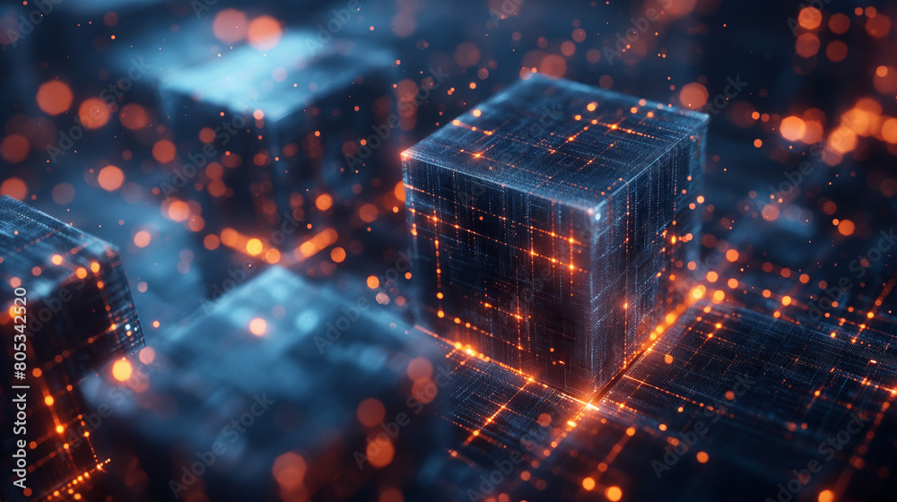 Blockchain network concept with digital cube rotation, Global technology digital data high-speed internet connection, Technology, and metaverse, Cryptocurrency blockchain, Blockchain network concept with digital cube rotation, Global technology digital data high-speed internet connection, Technology, and metaverse, Cryptocurrency blockchain,