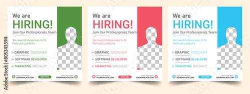 We are hiring job vacancy social media post or square web banner template vector design