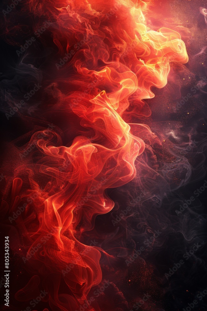 abstract smoke background with red and orange colors