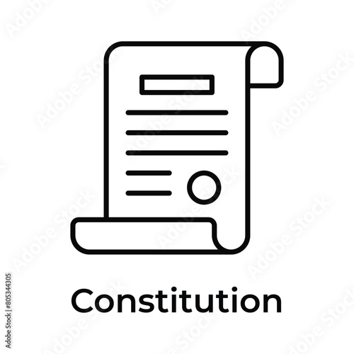 Get your hands on this amazing icon of constitution in editable style photo