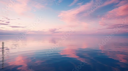 calm blue pink sky
