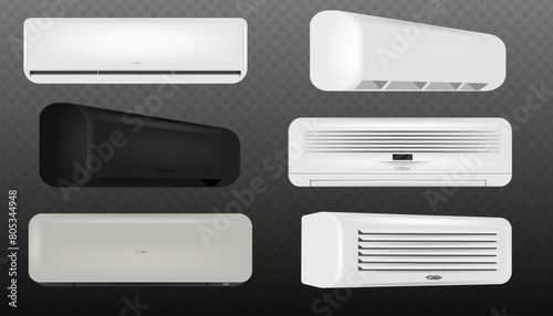 Air conditioner with cold wind waves, conditioning off and on regime for home and office. Cold and warm wind waves, refreshing and purifier conditioning effect.