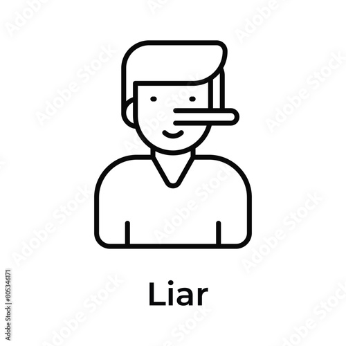 Unique style icon of liar in modern style, premium vector