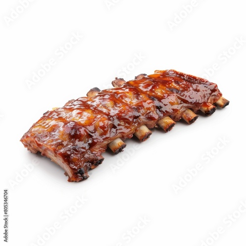 A close-up of juicy meat on a white background
