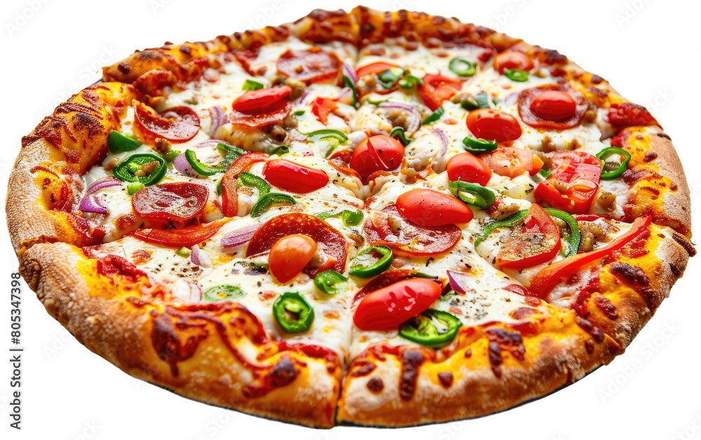 Slices: Fast Food Pizza, Pizza Treats isolated on Transparent background.