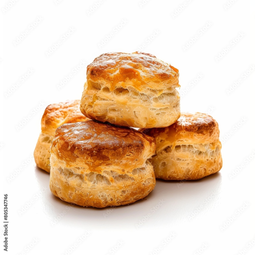 A stack of biscuits piled high, creating a delicious and tempting treat