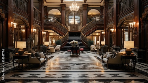 marble hotel lobby interior