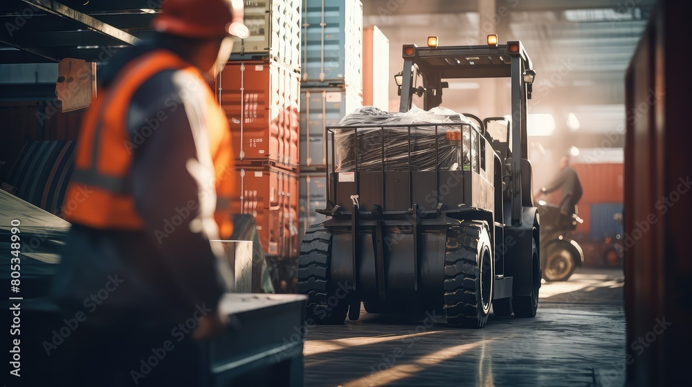 Obraz premium forklift shipping equipment