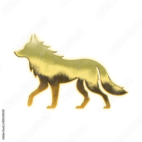 Very realistic golden fox  alpha channel  transparent background