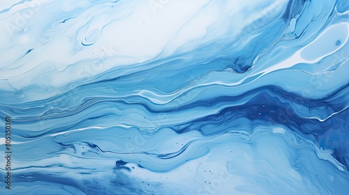 glossy blue fluid marble