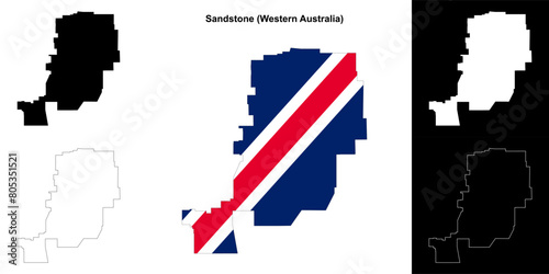 Sandstone (Western Australia) outline map set
