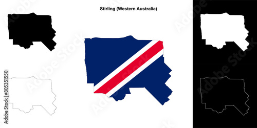 Stirling (Western Australia) outline map set