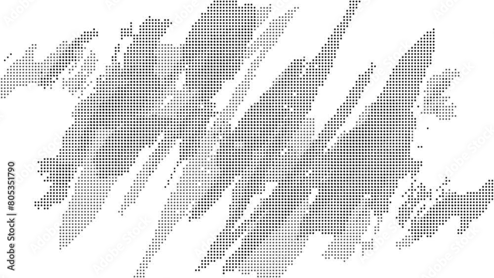 Digital halftone dots splash grid moving up on white background, background seamless loop random dots and grid. Halftone video background. White abstract background and black dot animation