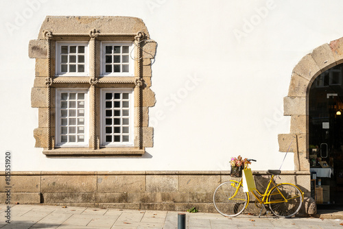 detail of the windows of the Casa dos Coimbras in Braga, Portugal