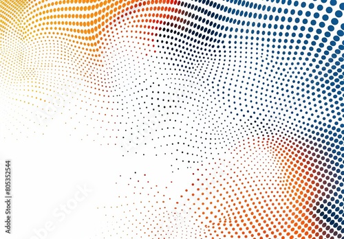 An eye-catching gradient of dots transitioning from warm to cool colors, represents digital dynamism and connectivity photo