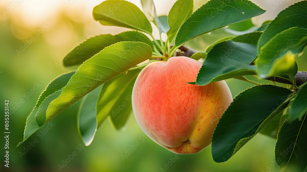 Obraz premium nature white peach fruit