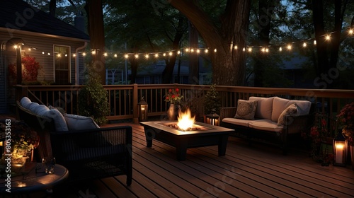 party outdoor string lights © vectorwin