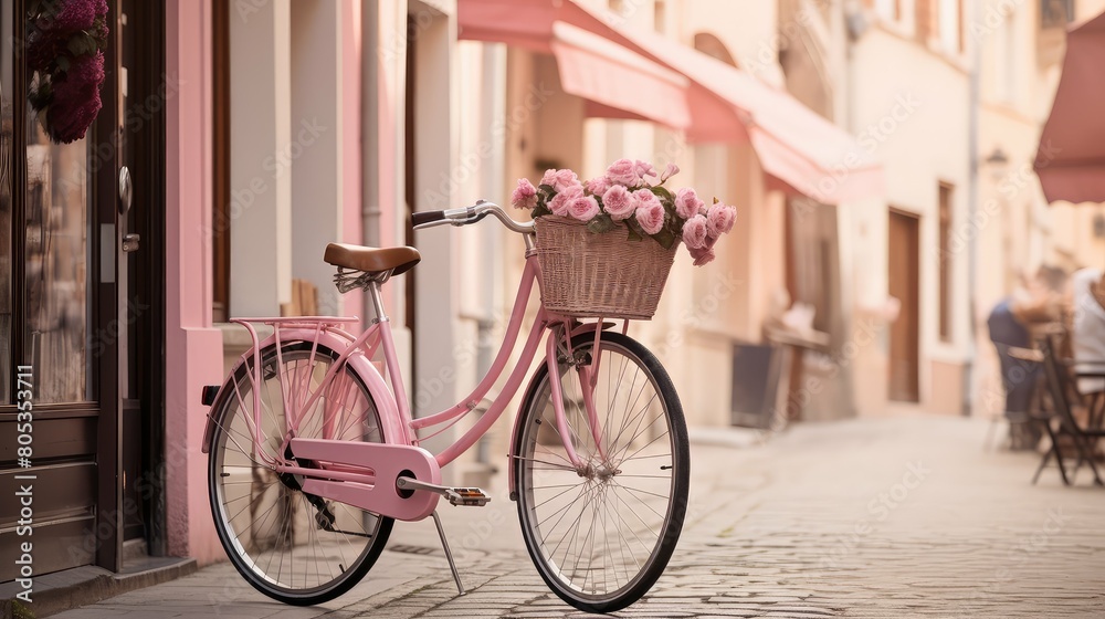 outside pink bike