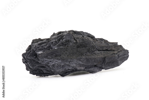 Natural wood charcoal, traditional charcoal or hardwood charcoal isolated on white background. For heating food in cooking. cosmetics. deodorant in the refrigerator. Activated Carbon. BBQ.