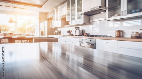 kitchen blurred home interior background © vectorwin