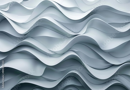 Elegant gray 3D waves creating a fluid movement pattern, perfect for backgrounds or texture overlays