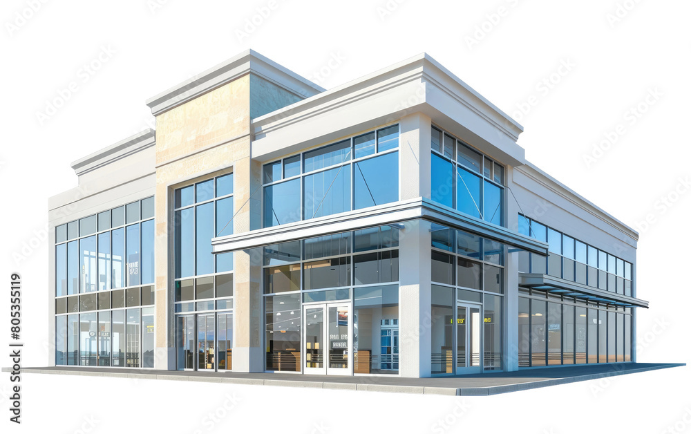 Retail Store Commercial Building isolated on Transparent background.