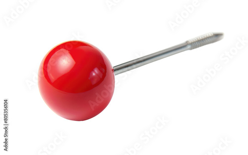 Red Push Pin isolated on Transparent background.