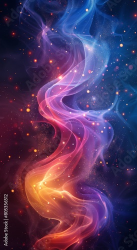 abstract fractal background with a pattern of stars and lights.