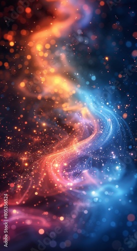 abstract fractal background with a pattern of stars and lights.