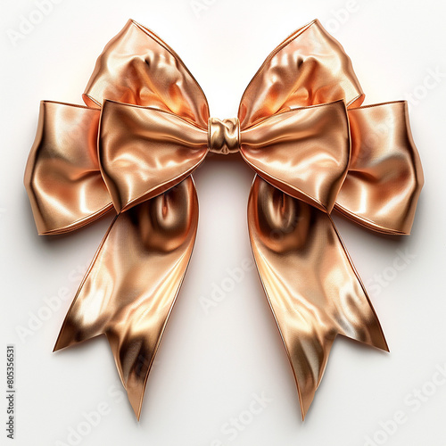 Decorative rose gold bow photo, generative ai