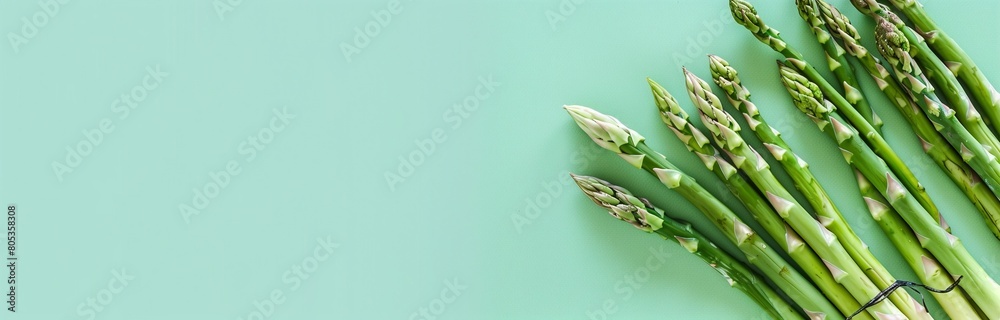 Obraz premium bunch of fresh green asparagus on a solid background 
