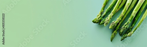bunch of fresh green asparagus on a solid background 