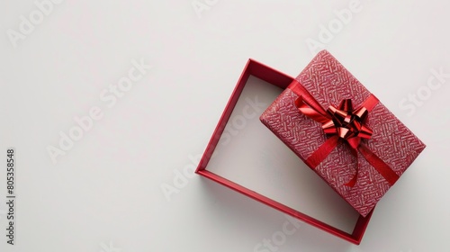 Christmas and New Year's Day , Open red gift box white background with clipping path