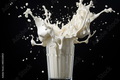 Fresh Vanilla milk splash. Drink liquid. Generate Ai