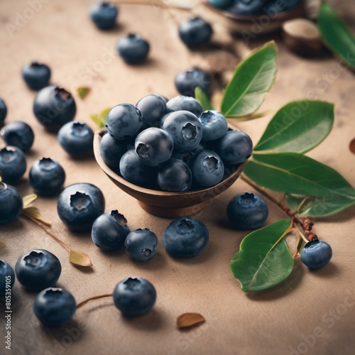 blueberries on a wooden table