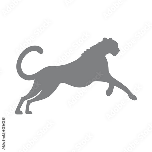 Vector illustration of cheetah silhouette 