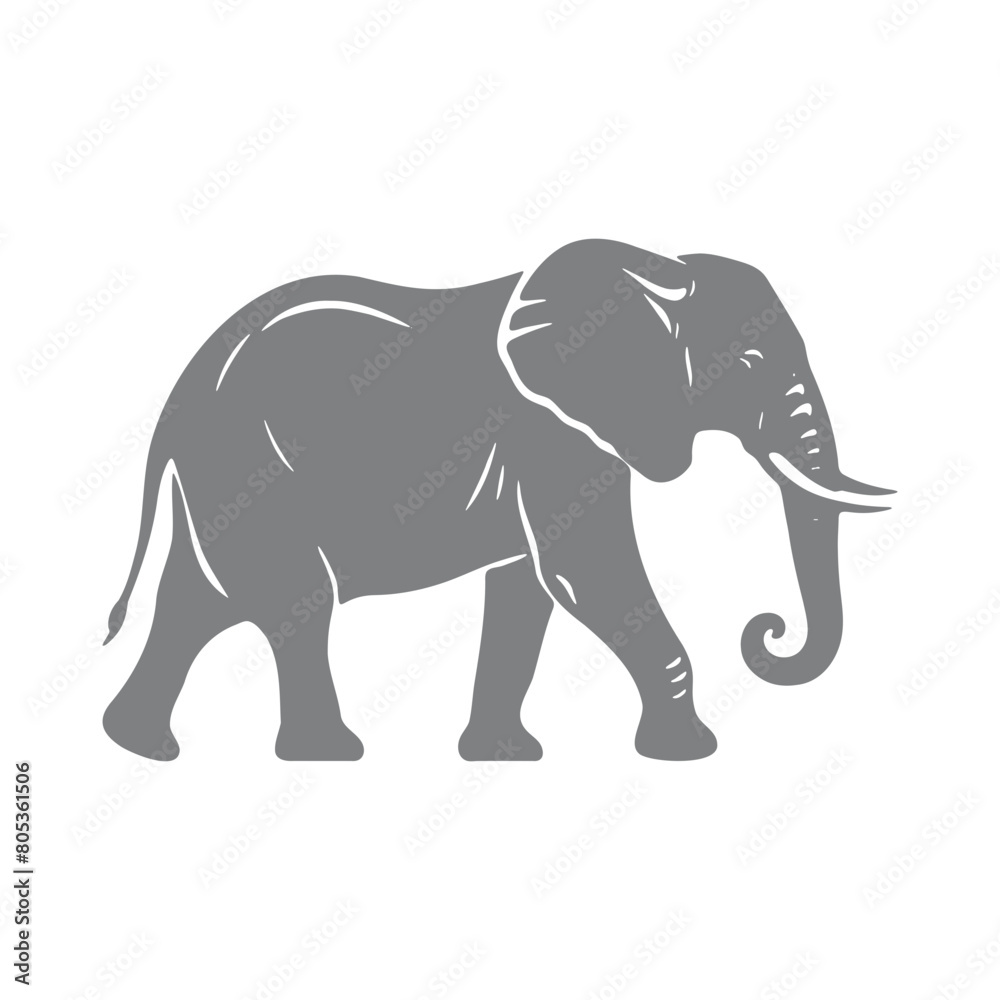 Vector illustration of an elephant silhouette
