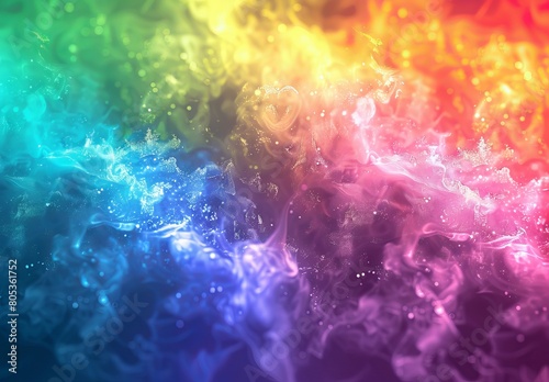 A digitally generated image of colorful smoke swirling against a stark black backdrop, highlighting contrast