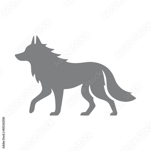 Vector illustration of a silhouette of a fox