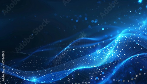 An image depicting a dark background with blue sparkling particles that resemble a starry night sky