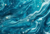 A soothing abstract image featuring swirling turquoise patterns and scattered droplets, evoking thoughts of fluidity and calmness