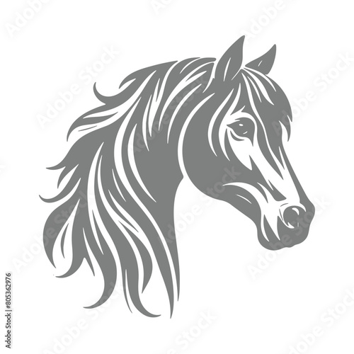 Vector illustration of horse face silhouette  
