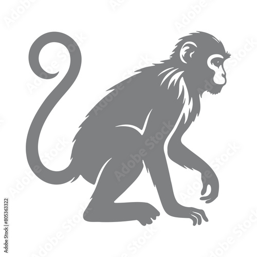 Vector illustration of a monkey silhouette 
