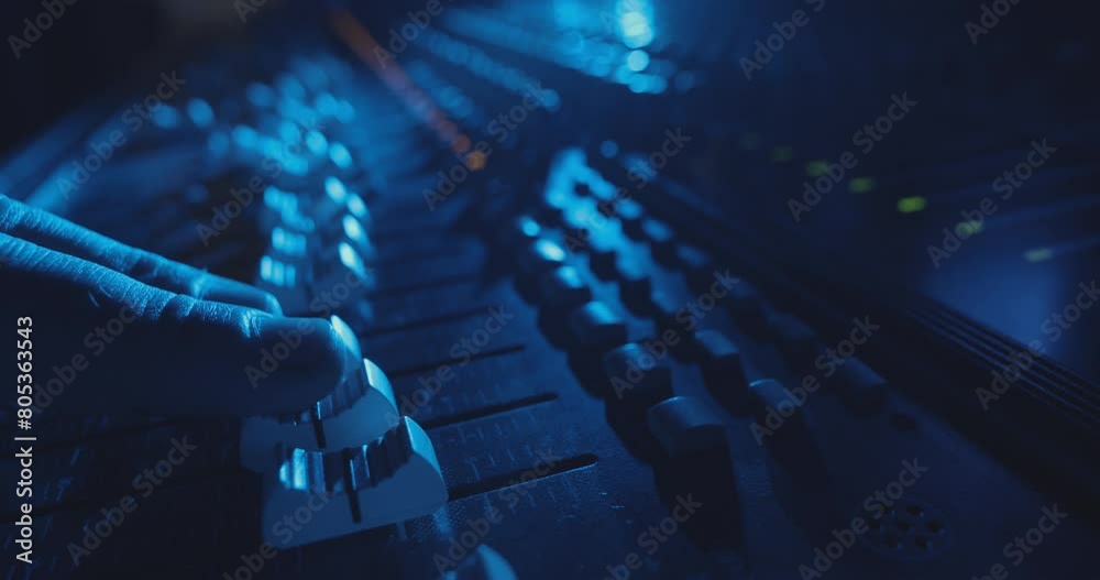 Sound Mixing Console for Managing Audio Tracks
