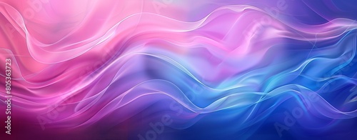 A digital abstract image showcasing a fluid, wavy pattern flowing in shades of pink and blue against a soft backdrop